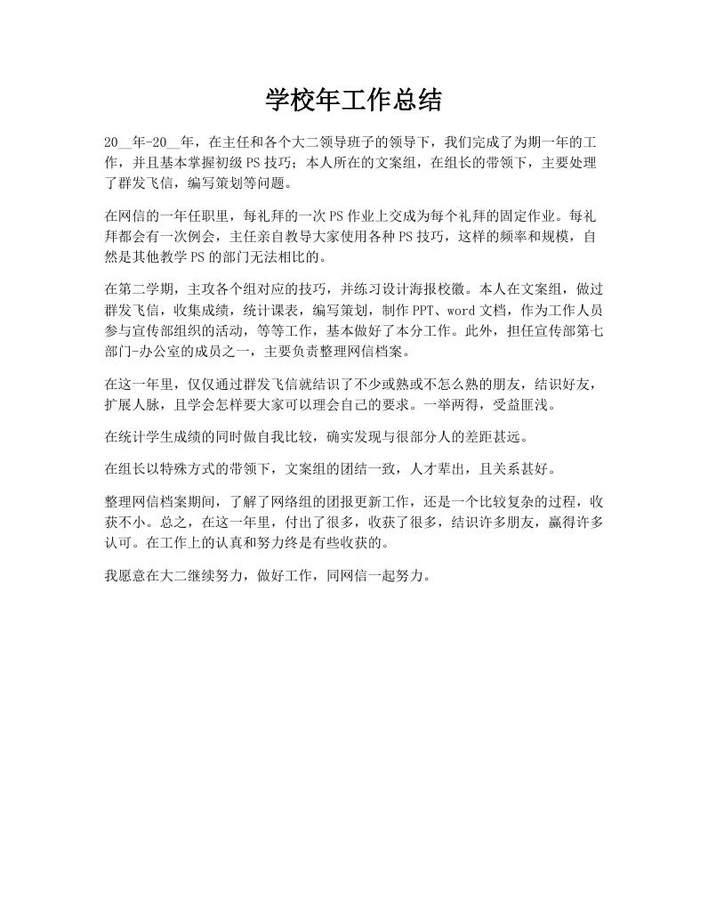 学校年工作总结