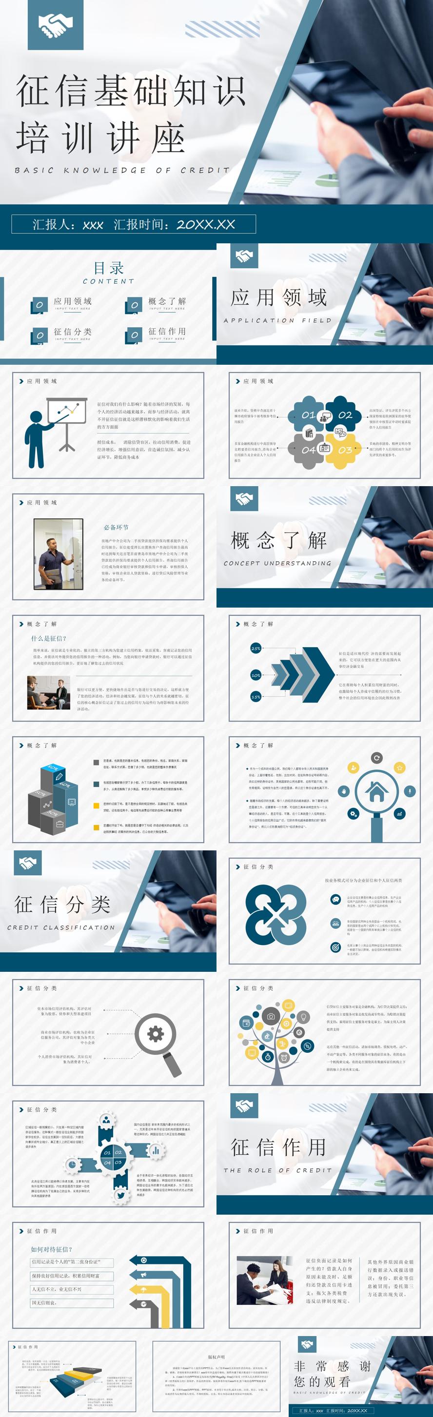 个人征信基础知识培训信用概念及其作用讲解宣传讲座PPT模板