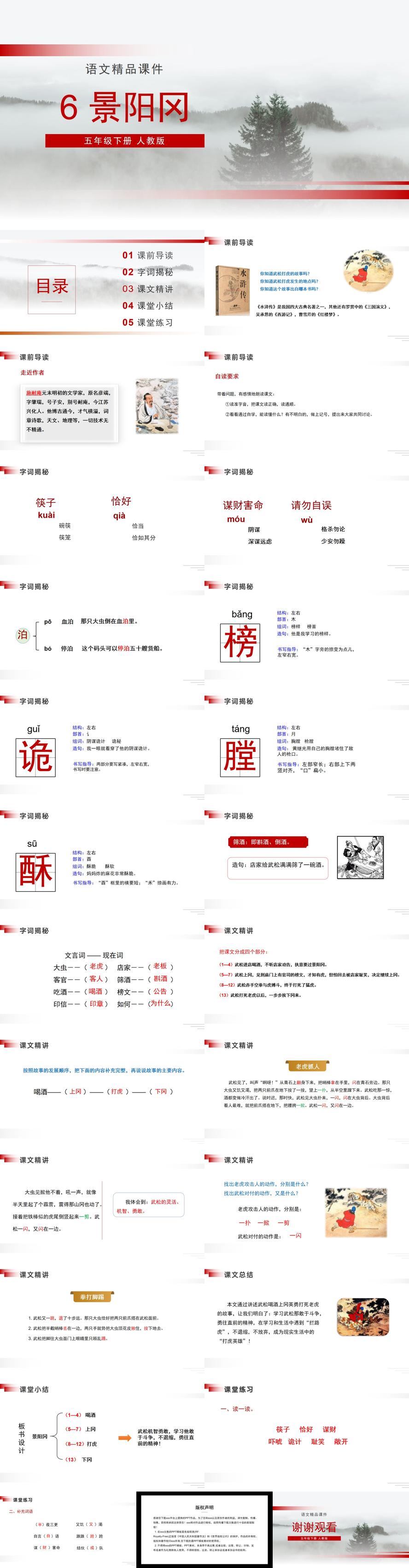 《景阳冈》人教版五年级下册语文精品PPT课件